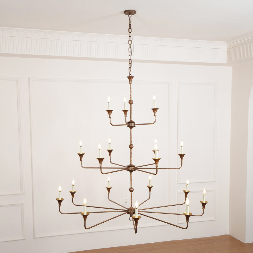 Wisp Grande Vintage Industrial Bronze Chandelier - image 2