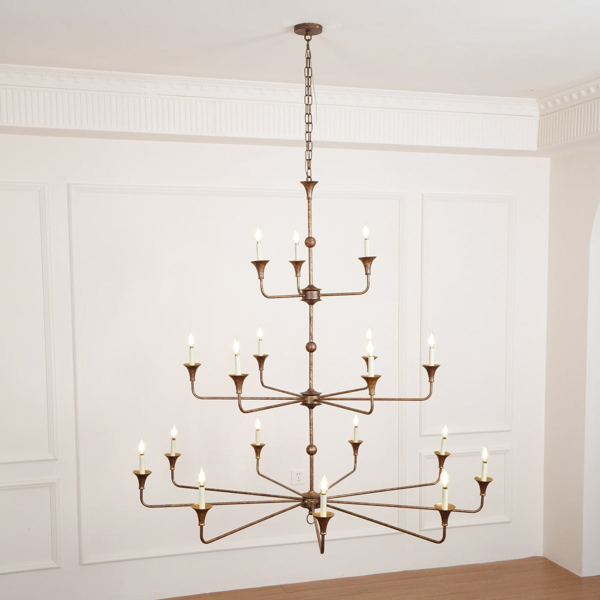 Wisp Grande Vintage Industrial Bronze Chandelier - image 2