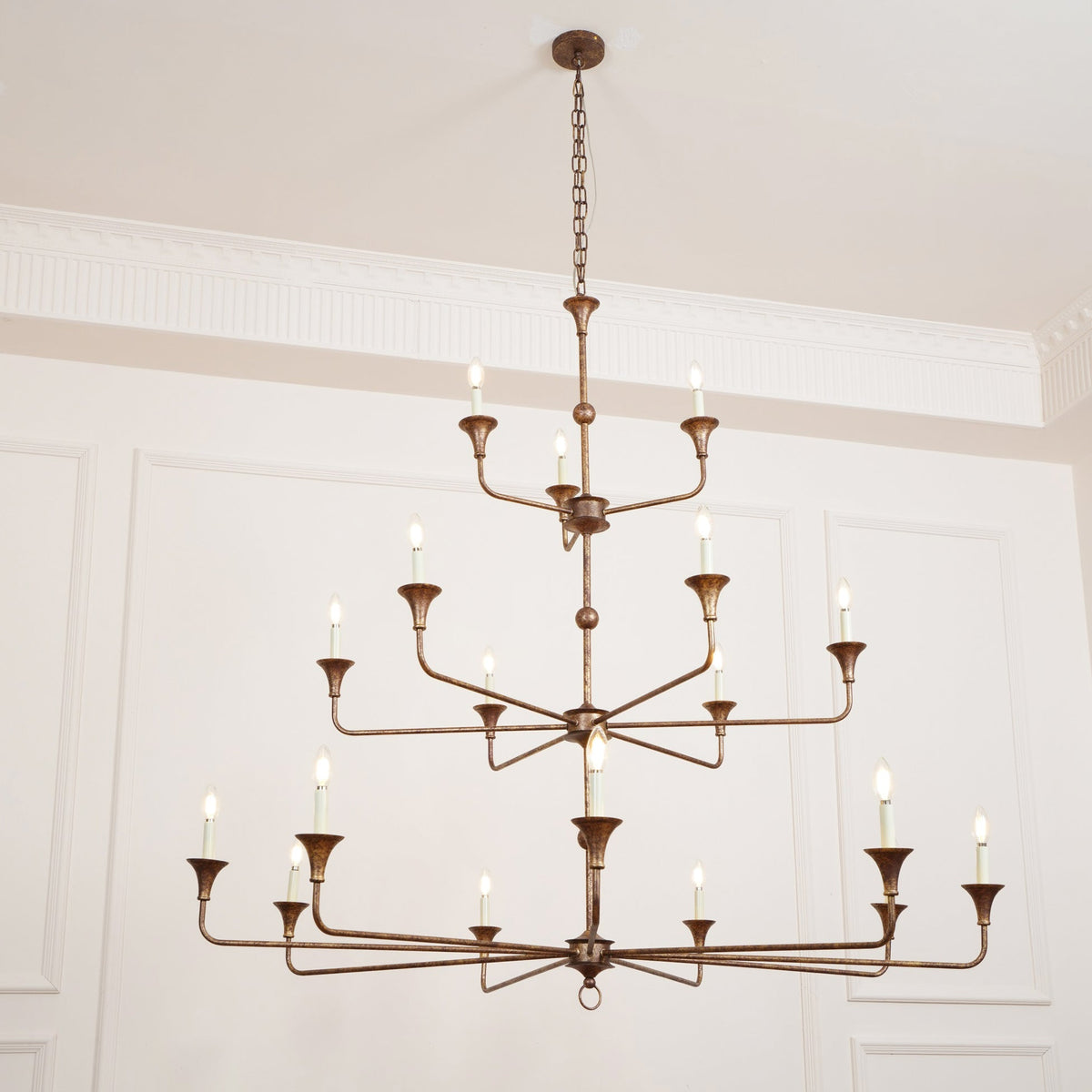 Wisp Grande Vintage Industrial Bronze Chandelier - image 3