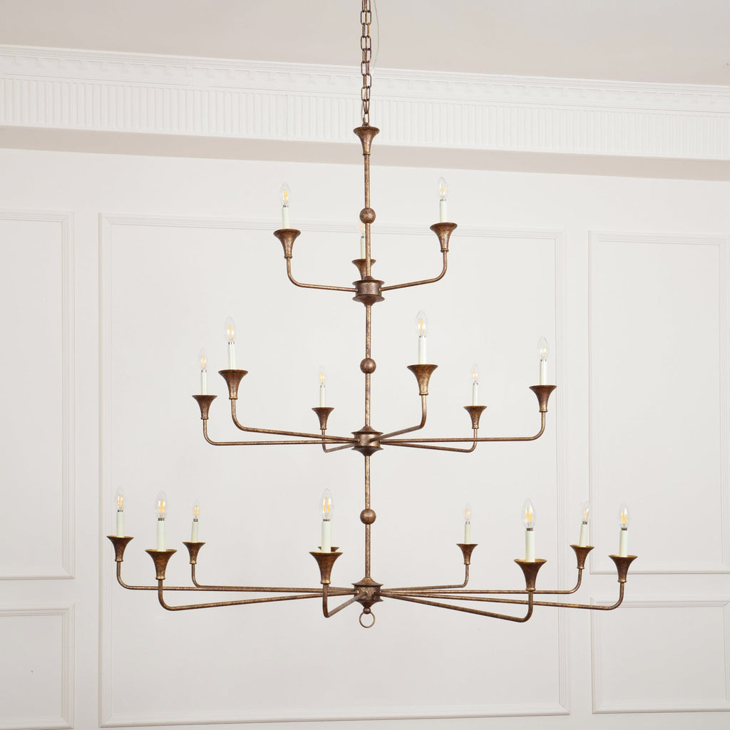 Wisp Grande Vintage Industrial Bronze Chandelier - image 4