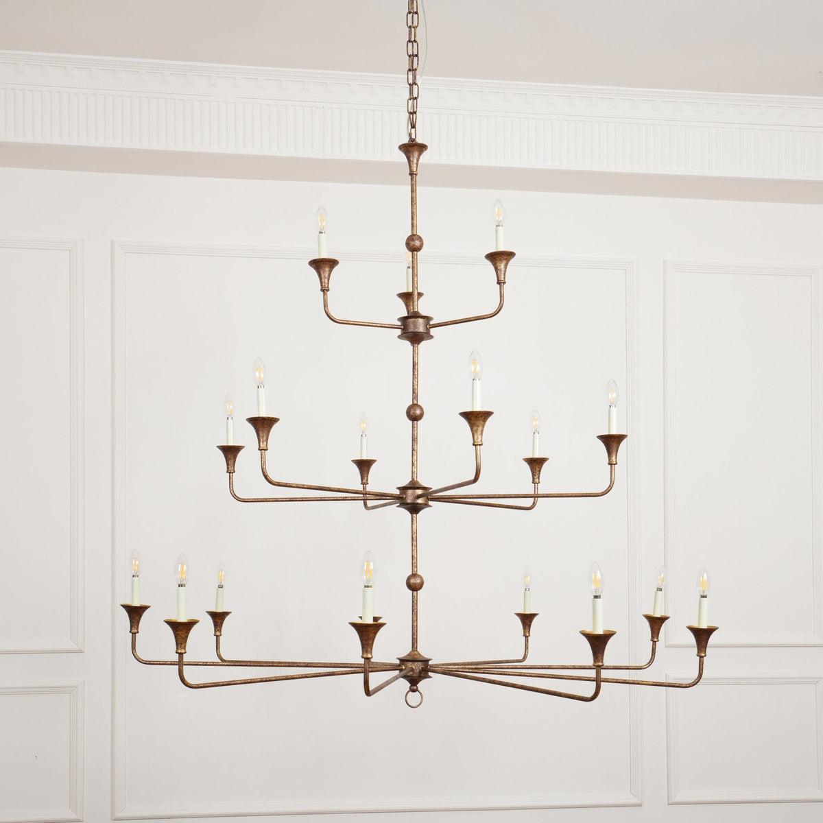 Wisp Grande Vintage Industrial Bronze Chandelier - image 4