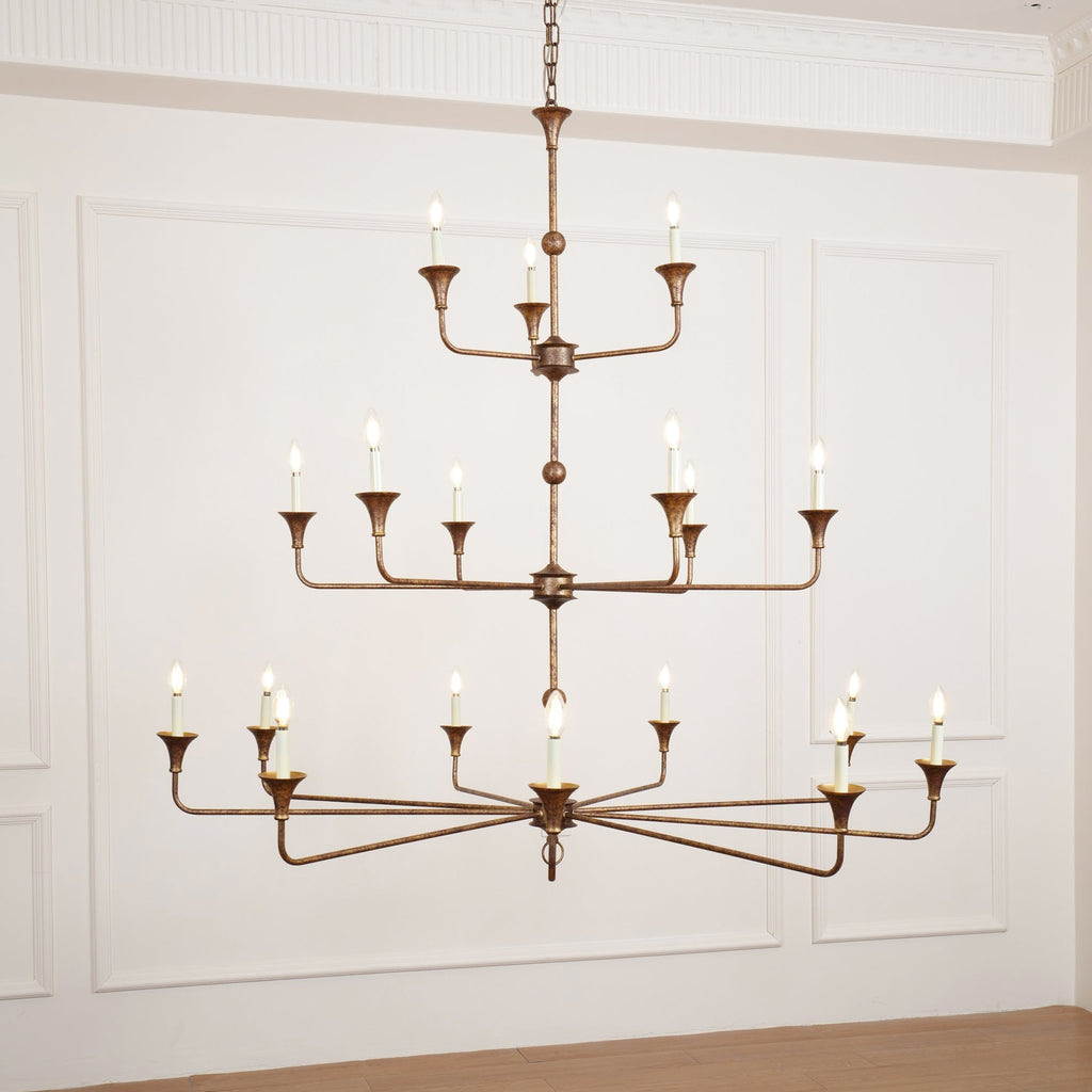 Wisp Grande Vintage Industrial Bronze Chandelier - image 5