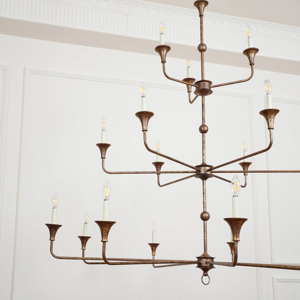 Wisp Grande Vintage Industrial Bronze Chandelier - image 6