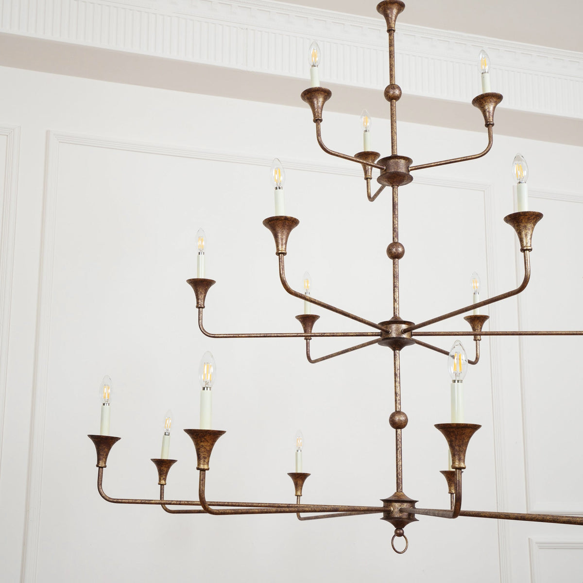 Wisp Grande Vintage Industrial Bronze Chandelier - image 6