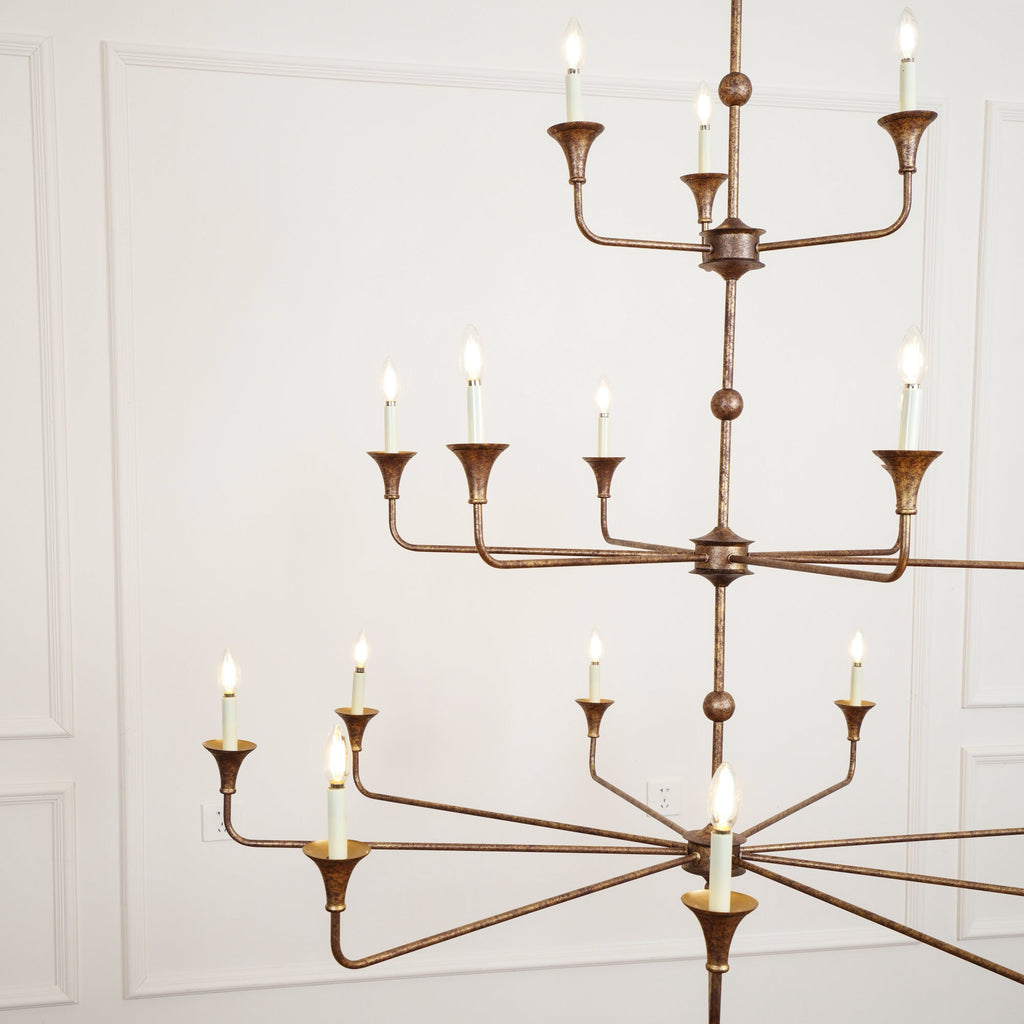 Wisp Grande Vintage Industrial Bronze Chandelier - image 7