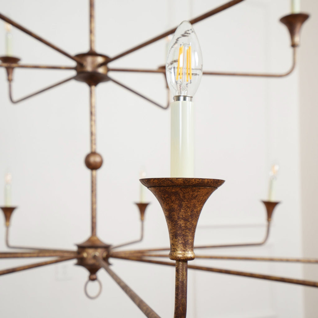 Wisp Grande Vintage Industrial Bronze Chandelier - image 8