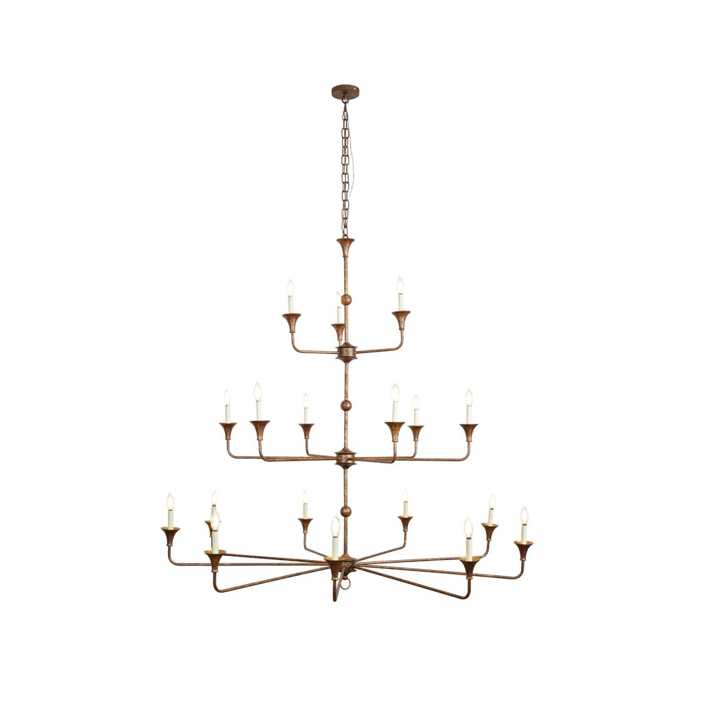 Wisp Grande Vintage Industrial Bronze Chandelier - image 1