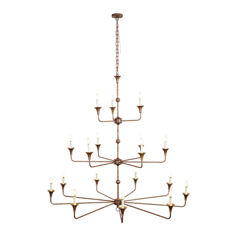 Wisp Grande Vintage Industrial Bronze Chandelier - Letslighting
