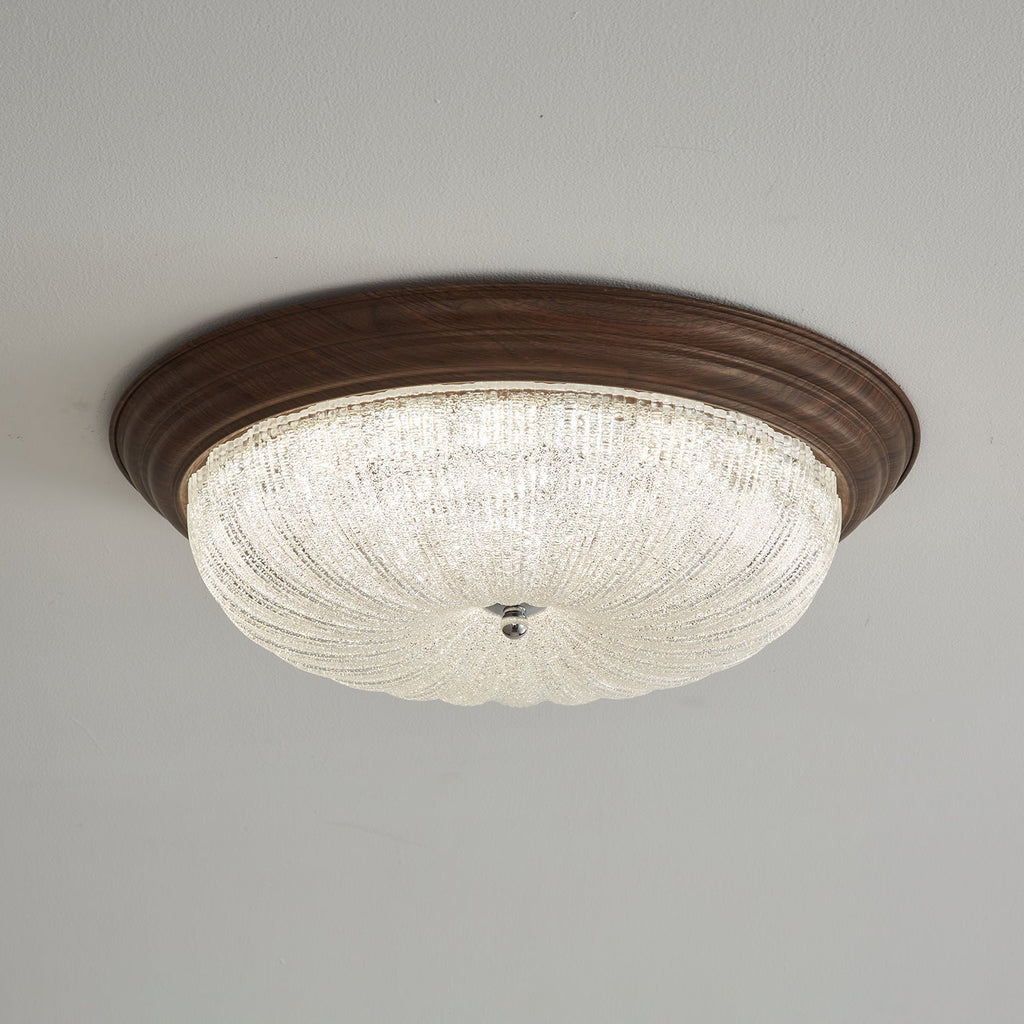 Esorila Premium Elegance Walnut Glass Ceiling Light