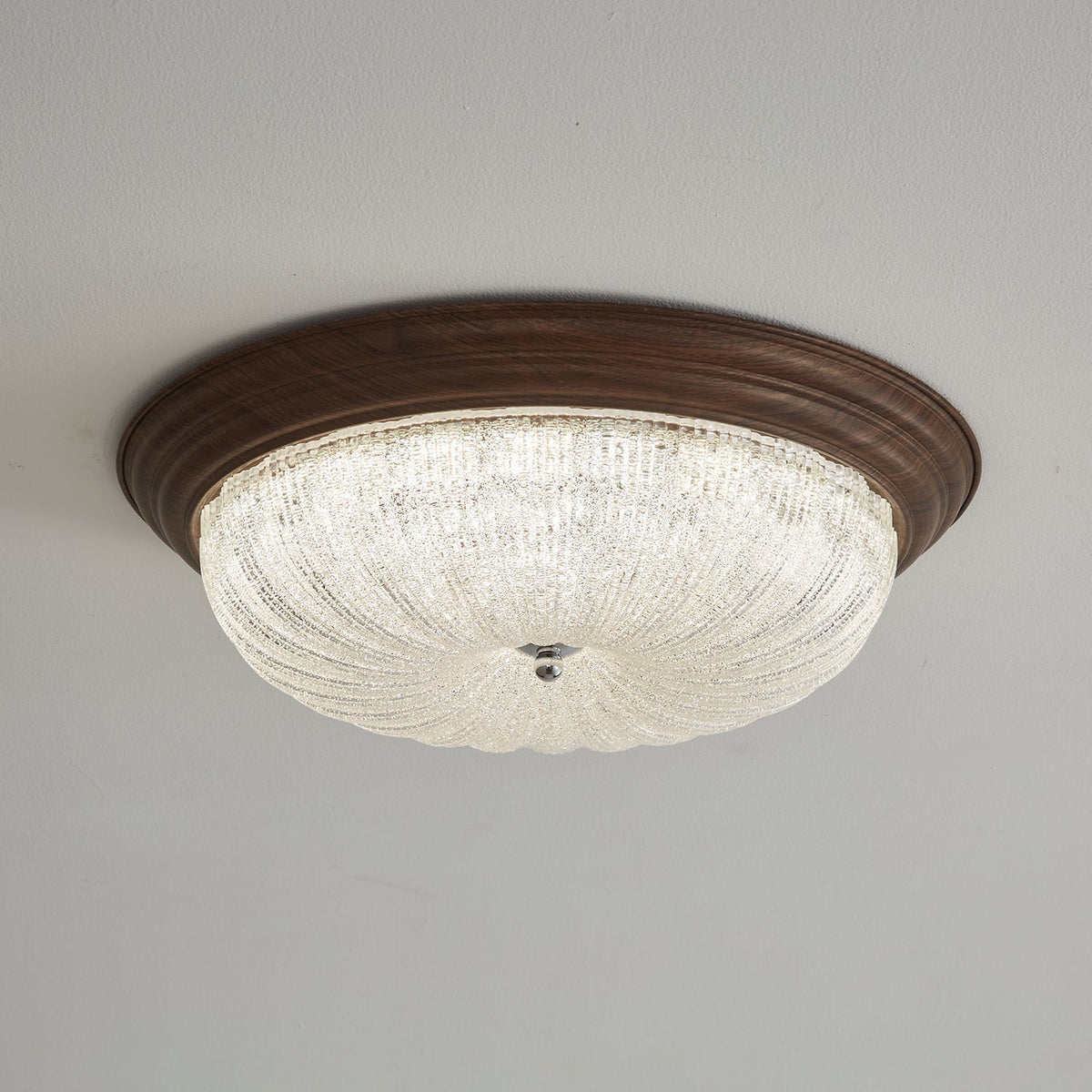 Esorila Premium Elegance Walnut Glass Ceiling Light