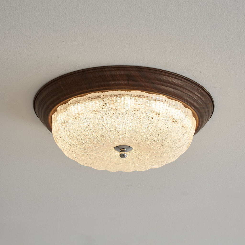 Esorila Premium Elegance Walnut Glass Ceiling Light