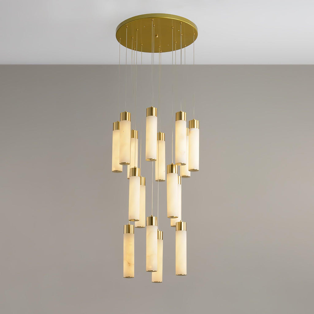 Aurelia  Alabaster Chandelier Staircase