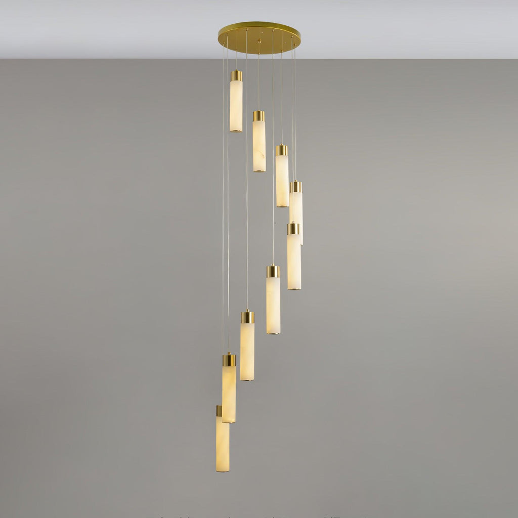 Aurelia  Alabaster Chandelier Staircase
