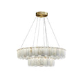 Aero Postmodern Luxury Round Brass Alabaster Chandelier