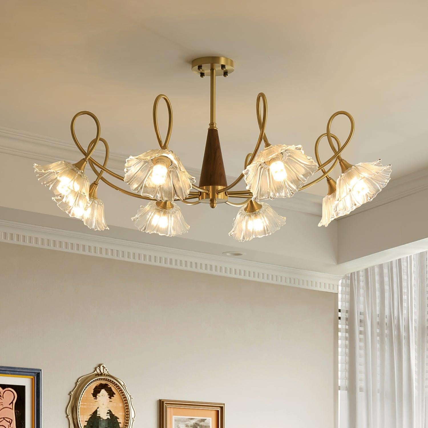 Aurora Glass Petal Chandelier
