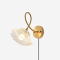 Aurora Glass Petal  Plug In /Hardwire Wall Lmap