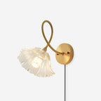 Aurora Glass Petal  Plug In /Hardwire Wall Lmap