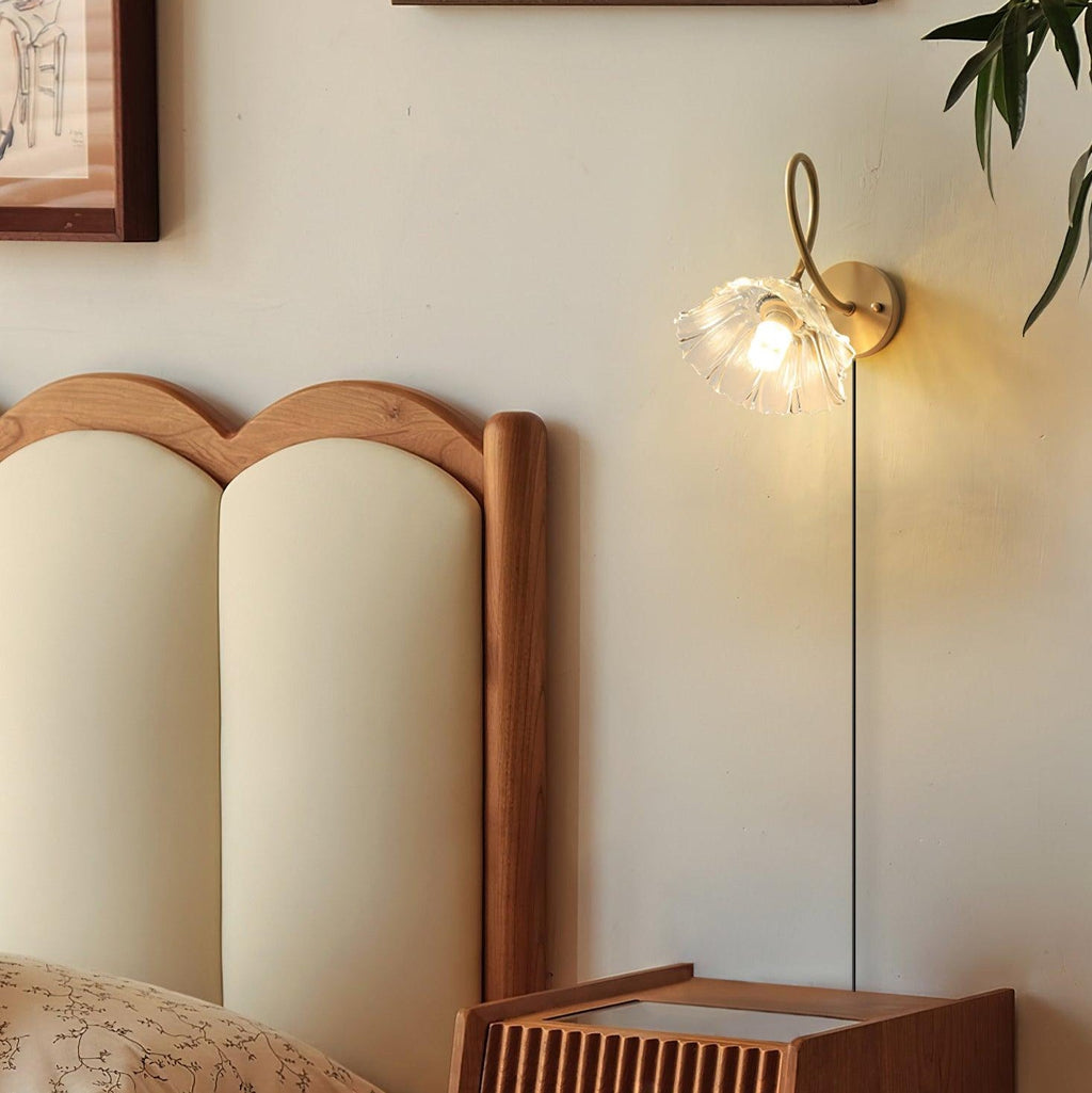 Aurora Glass Petal  Plug In /Hardwire Wall Lmap