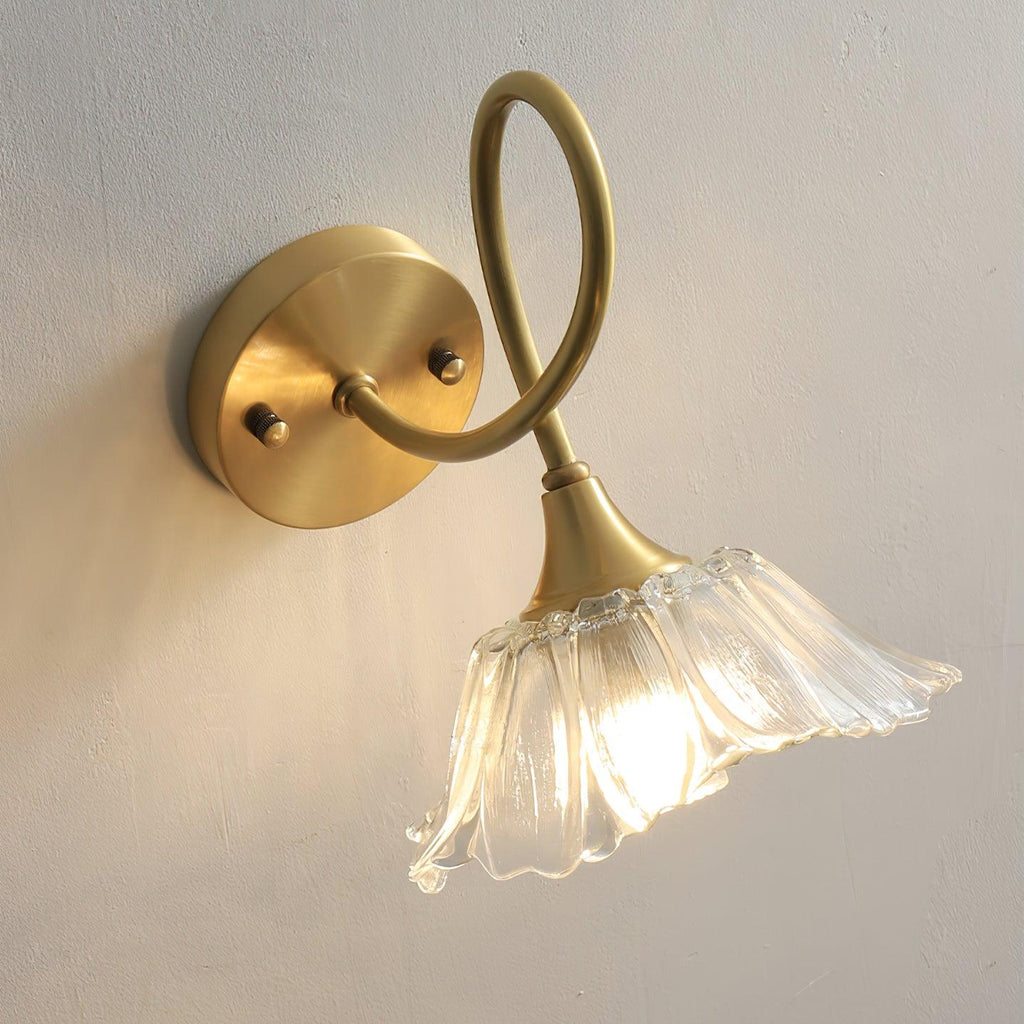 Aurora Glass Petal  Plug In /Hardwire Wall Lmap