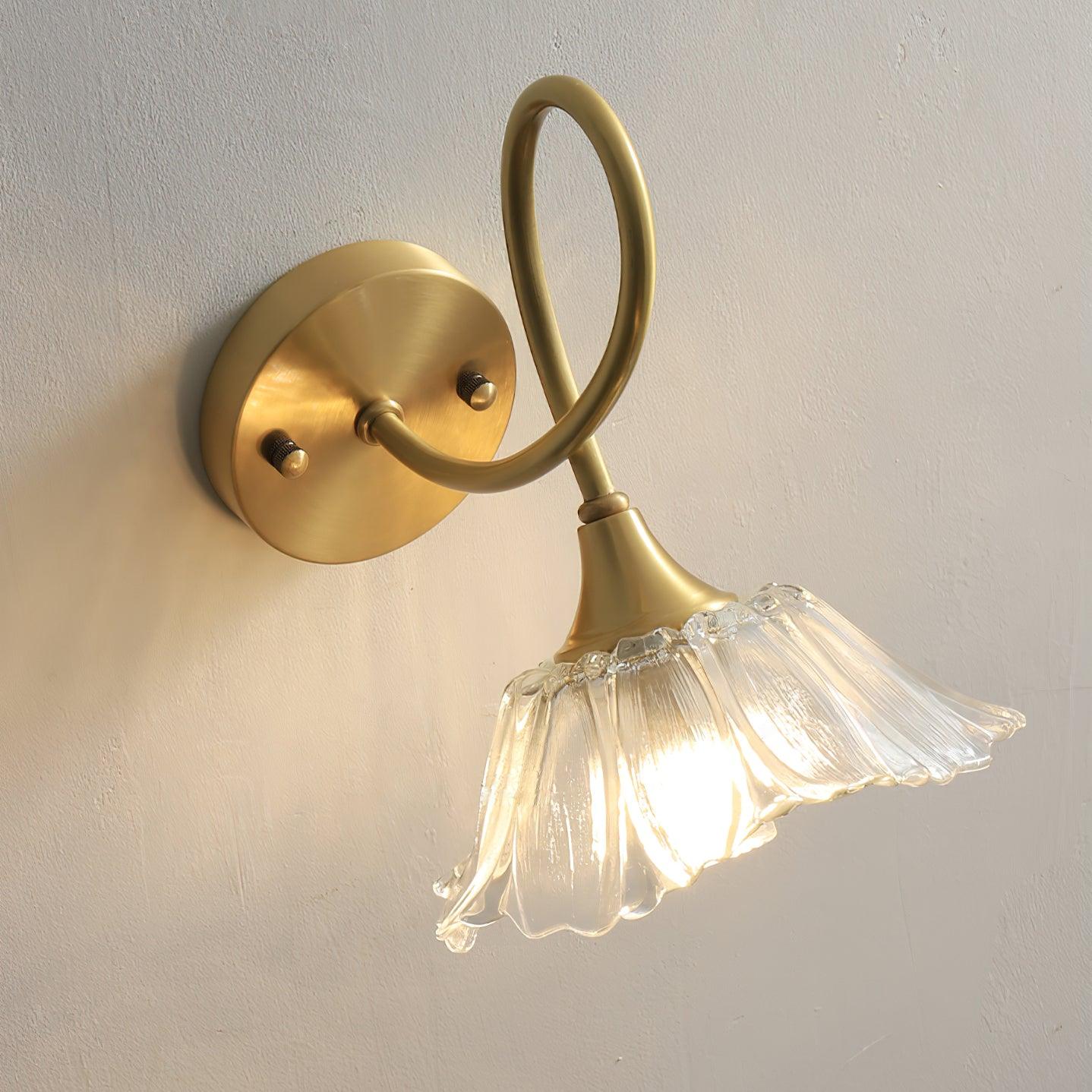 Aurora Glass Petal  Plug In /Hardwire Wall Lmap