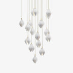 Lustra Pendant Lamp White Floral Ceramic