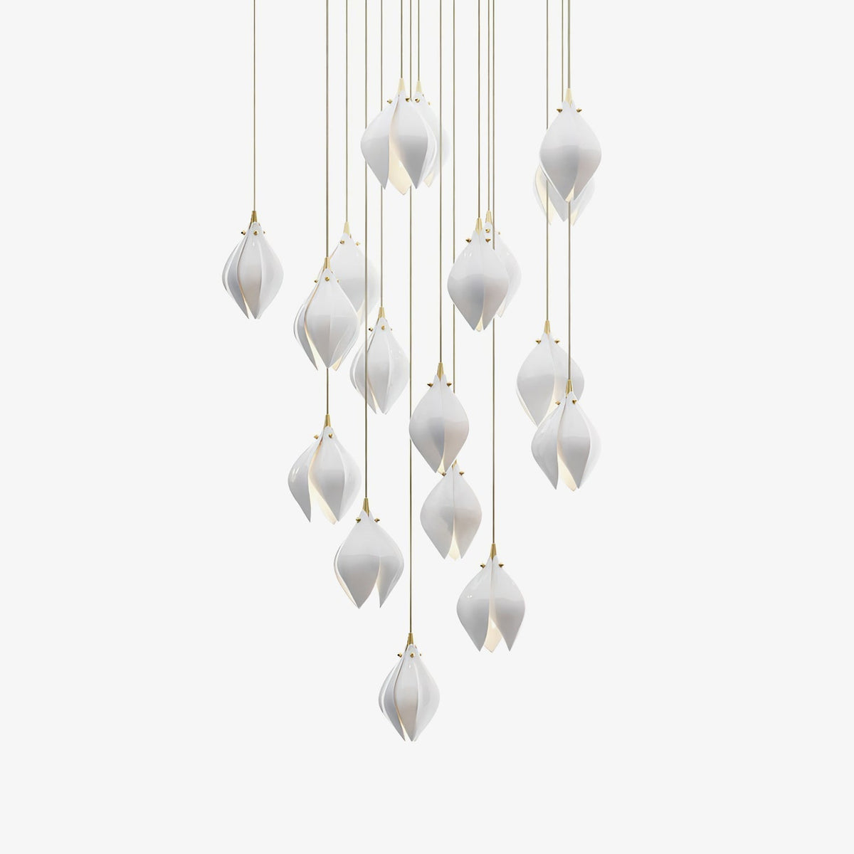 Lustra Pendant Lamp White Floral Ceramic