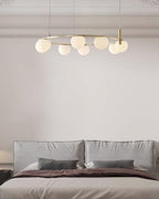 Chandelier Glass Globes Ring Gold Finish Modern