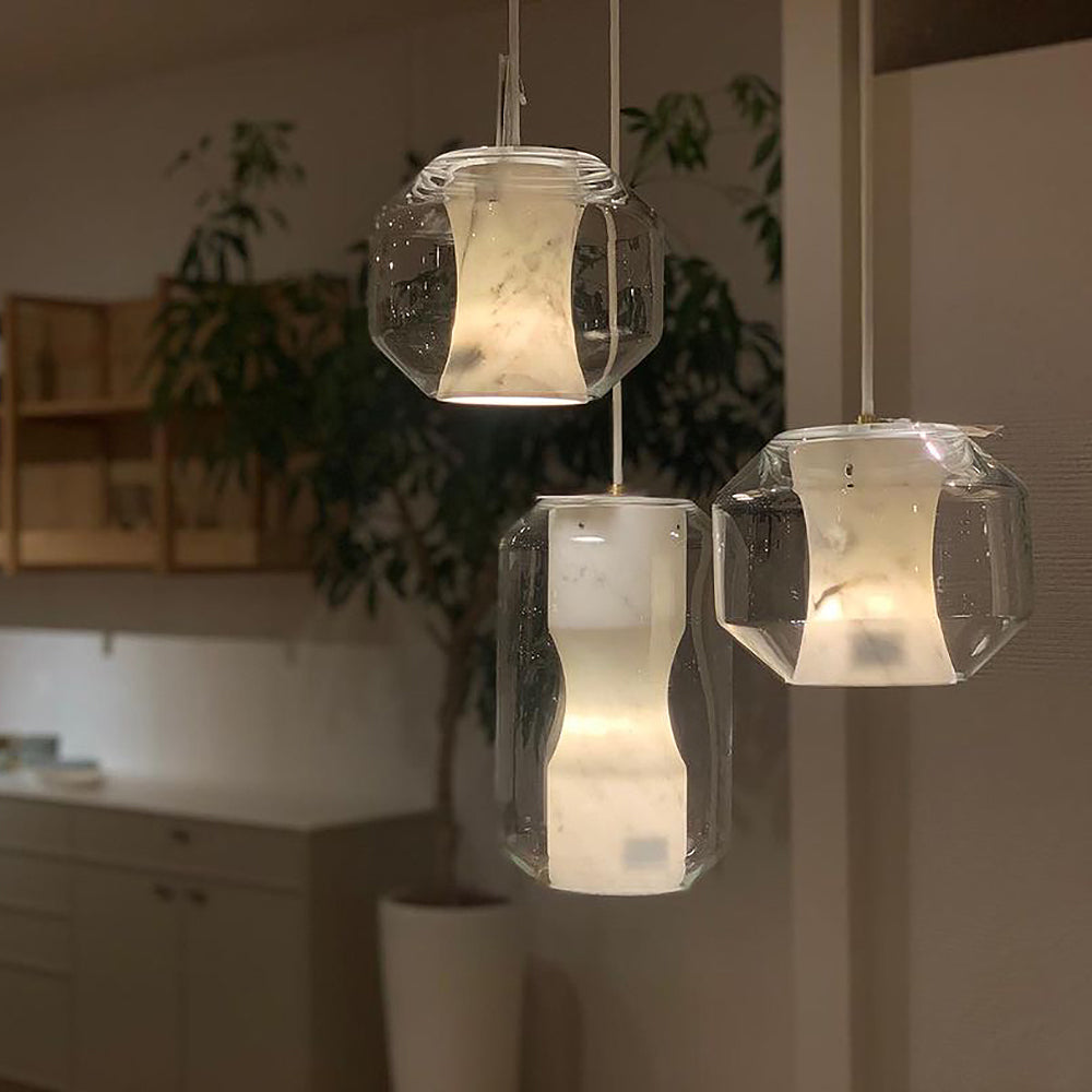 Allirila Modern Minimalist Alabaster Glass Pendant Lamp