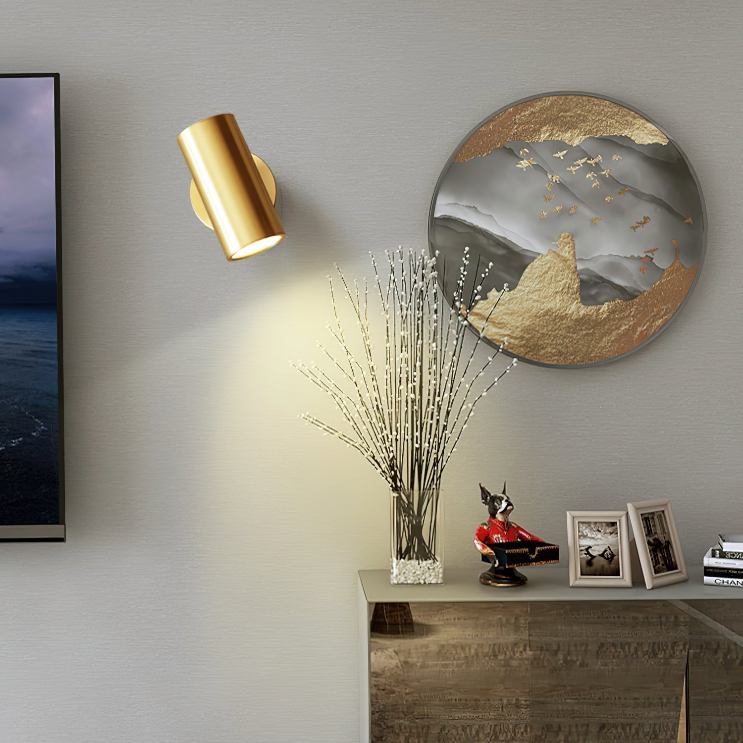 Frost Modern Minimalist Brass Sconce Wall Lamp