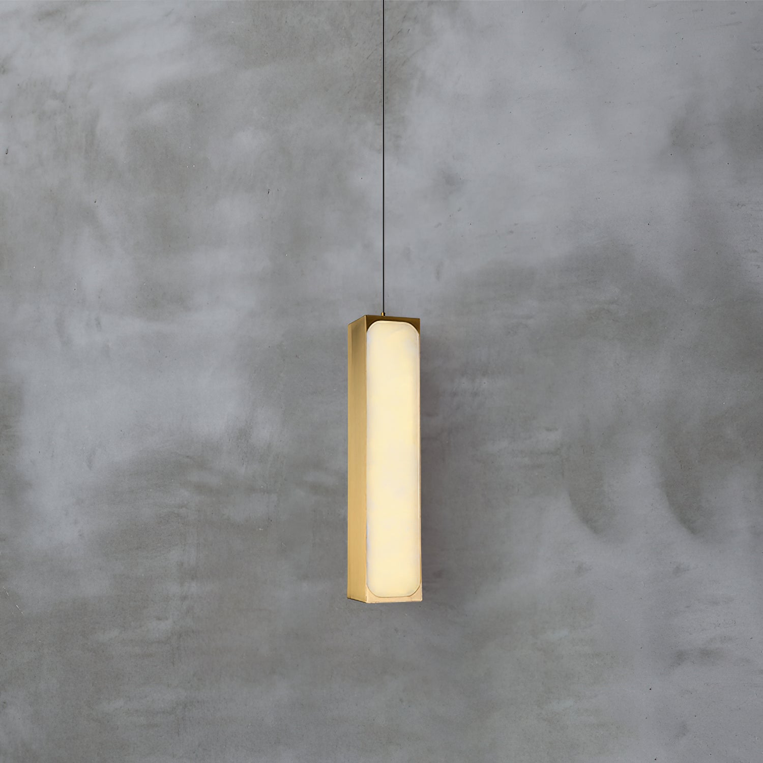 Gleam Modern Minimalist Brass Alabaster Pendant Light