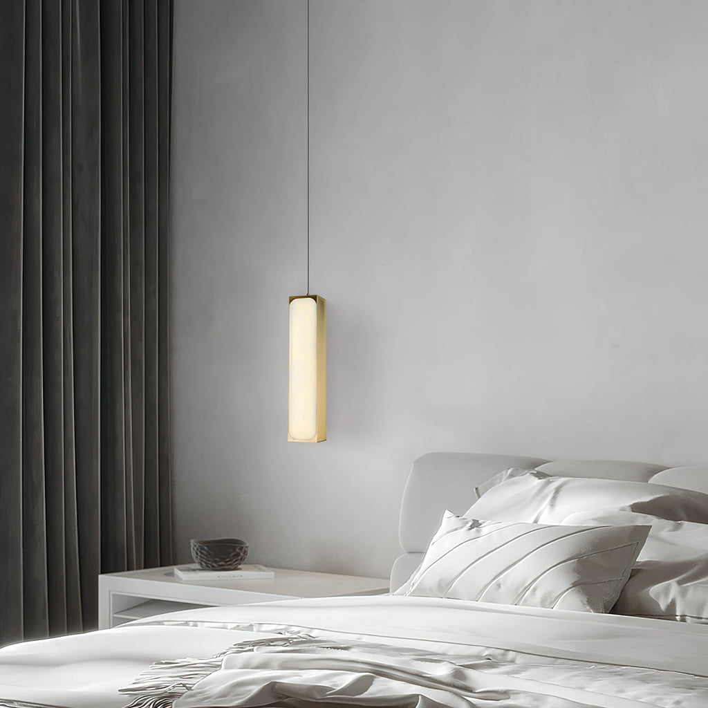Gleam Modern Minimalist Brass Alabaster Pendant Light