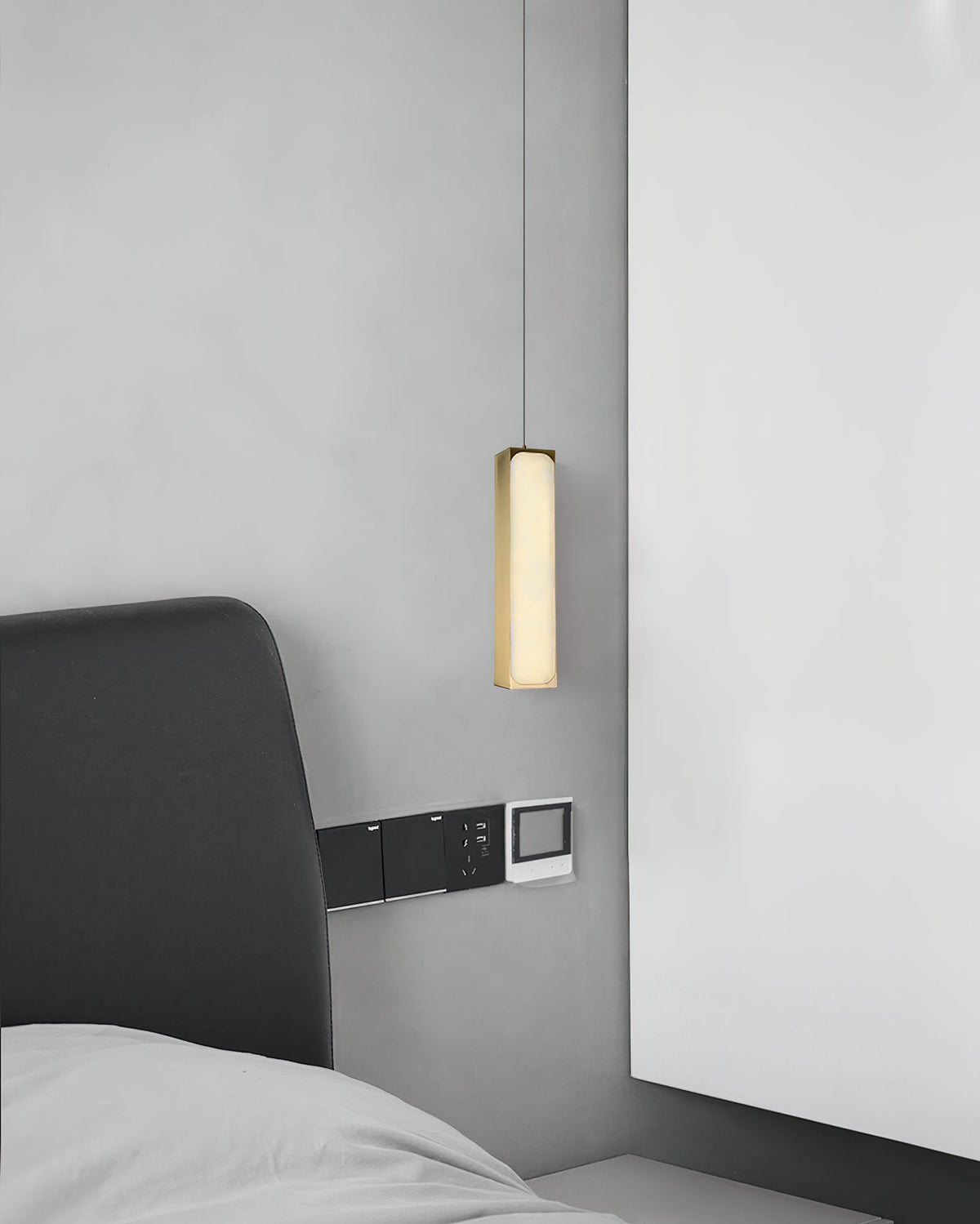 Gleam Modern Minimalist Brass Alabaster Pendant Light