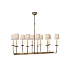 Beacon Modern Minimalist Linear Brass Fabric Chandelier