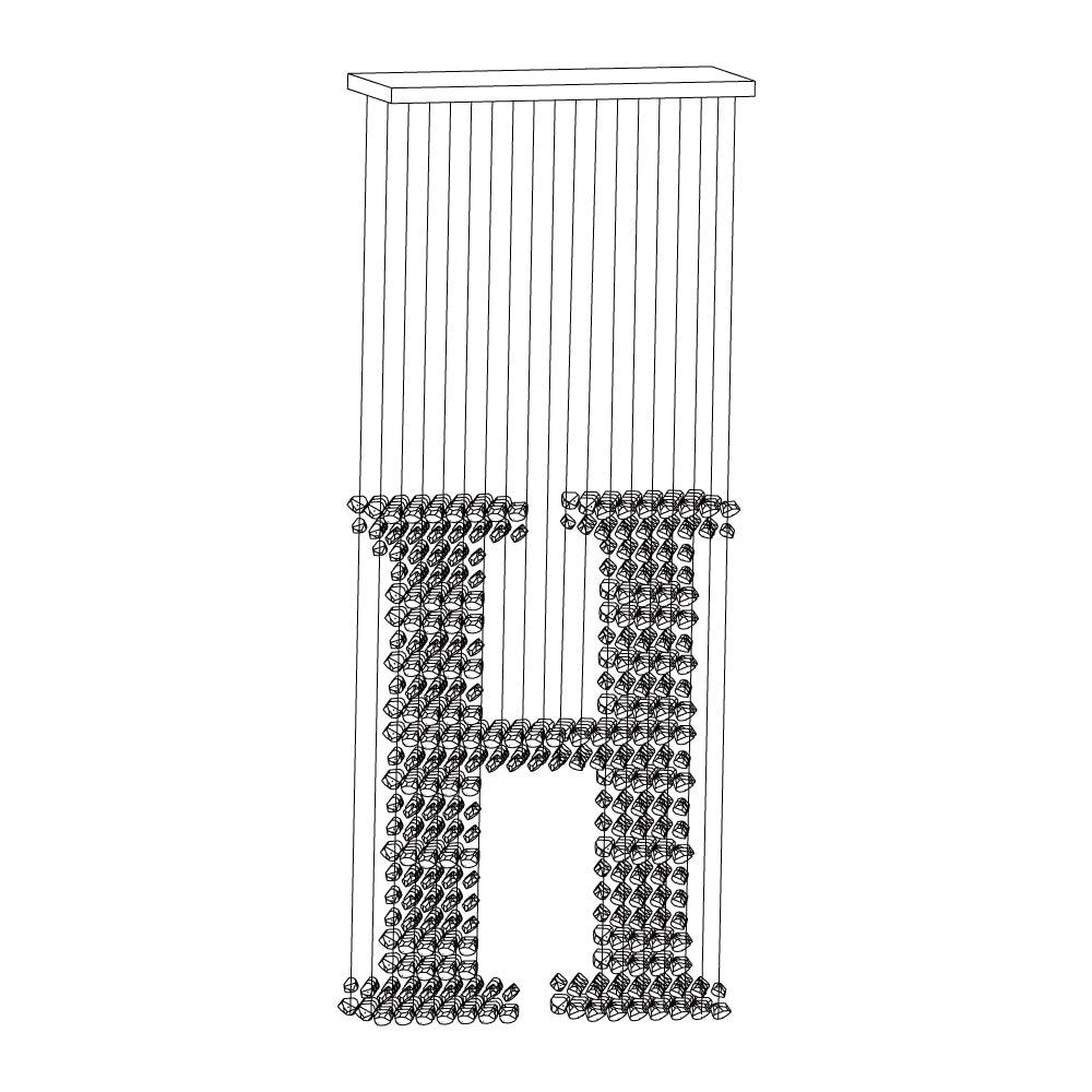 Arsilus Charcoal Stone Cascade Chandeliers H