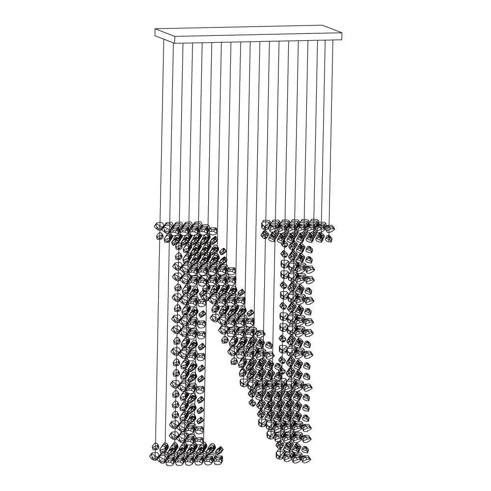 Arsilus Charcoal Stone Cascade Chandeliers  N