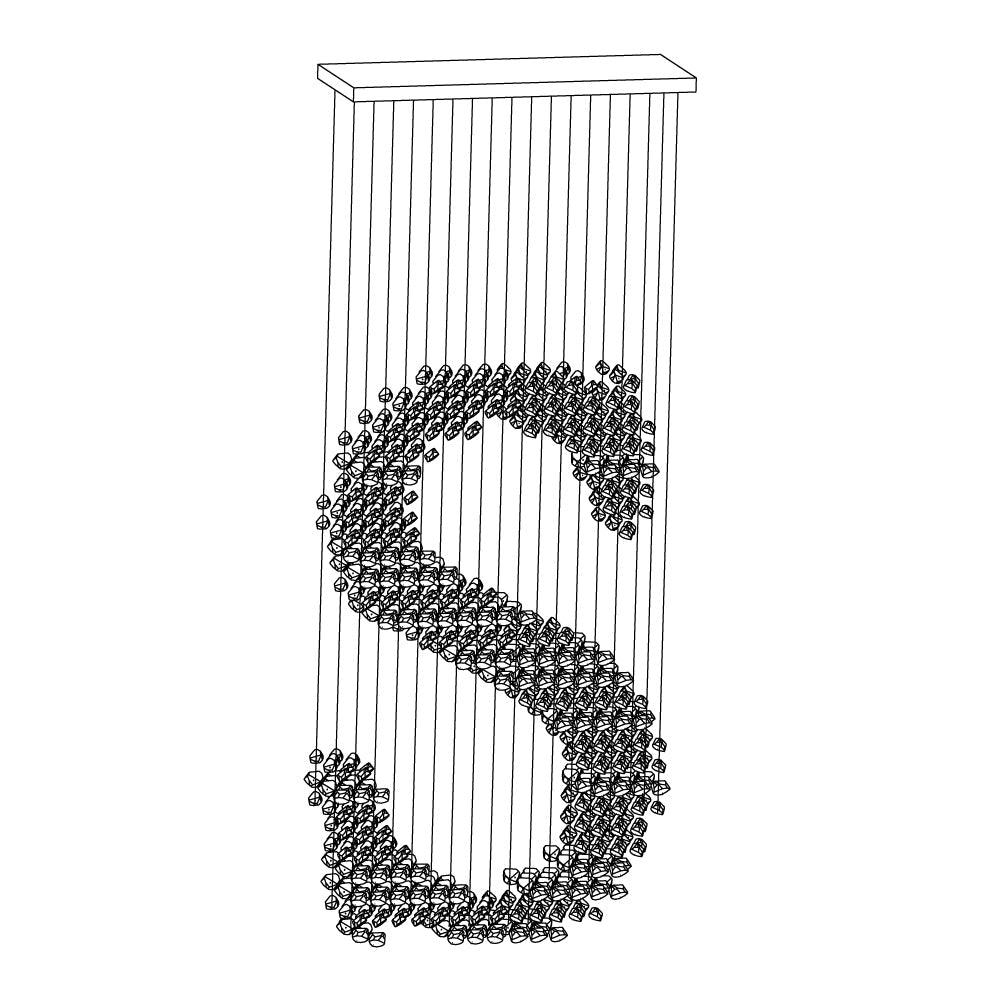 Arsilus Charcoal Stone Cascade Chandeliers S