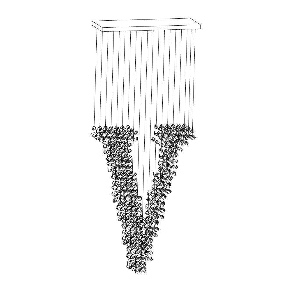Arsilus Charcoal Stone Cascade Chandeliers V