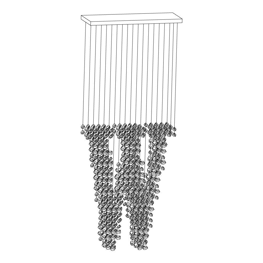 Arsilus Charcoal Stone Cascade Chandeliers W