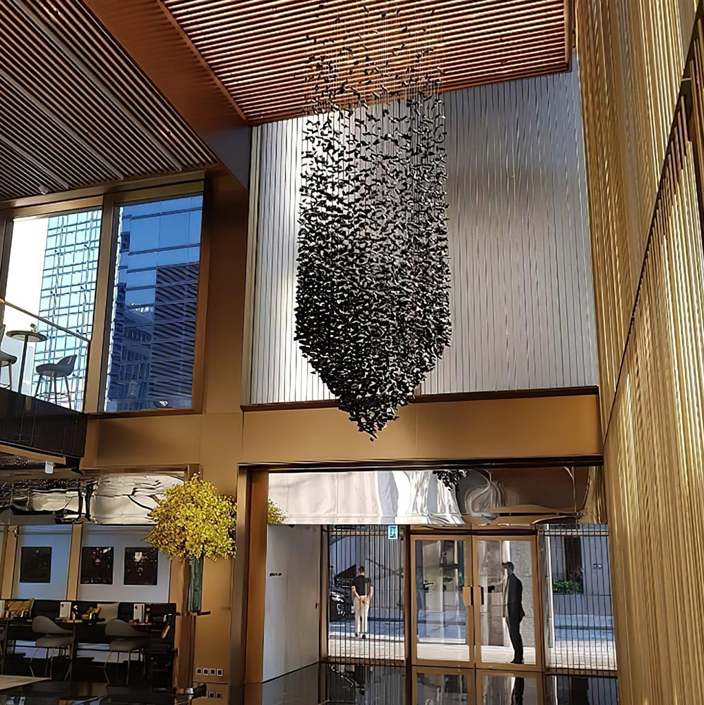 Arsilus Charcoal Stone Cascade Chandeliers for Artistic Space