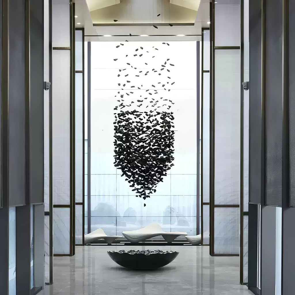 Arsilus Charcoal Stone Cascade Chandeliers for Artistic Space
