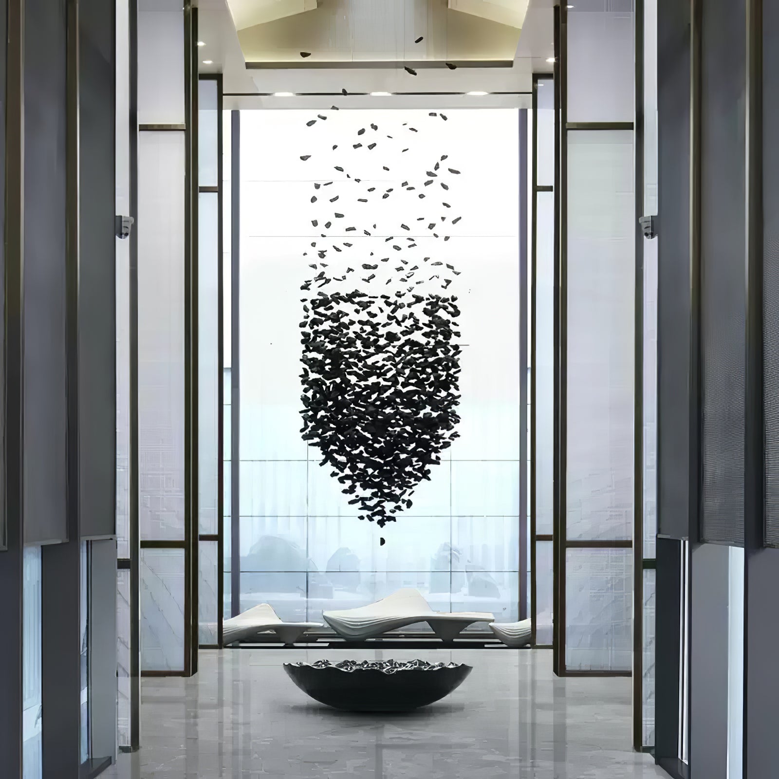 Arsilus Charcoal Stone Cascade Chandeliers for Artistic Space