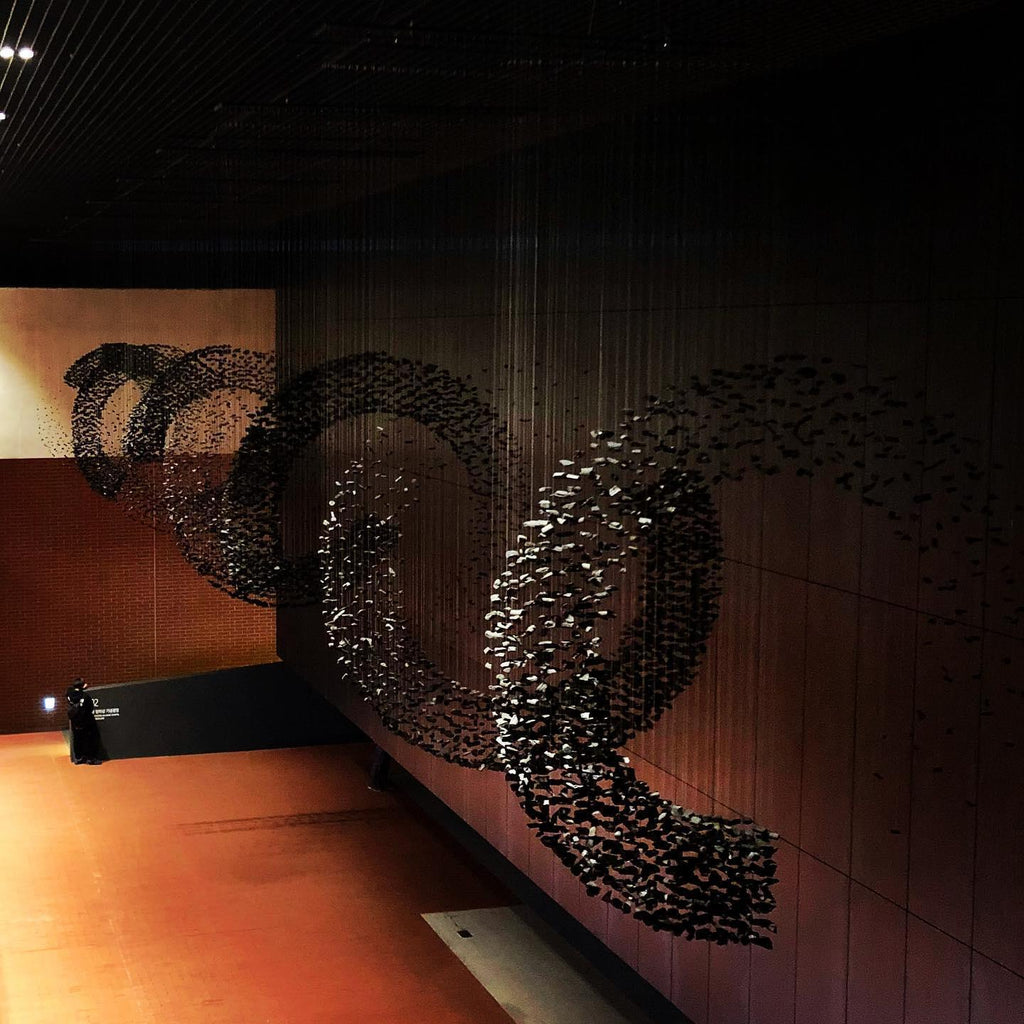 Arsilus Charcoal  Stone Sculptural Chandelier  Letter G to L