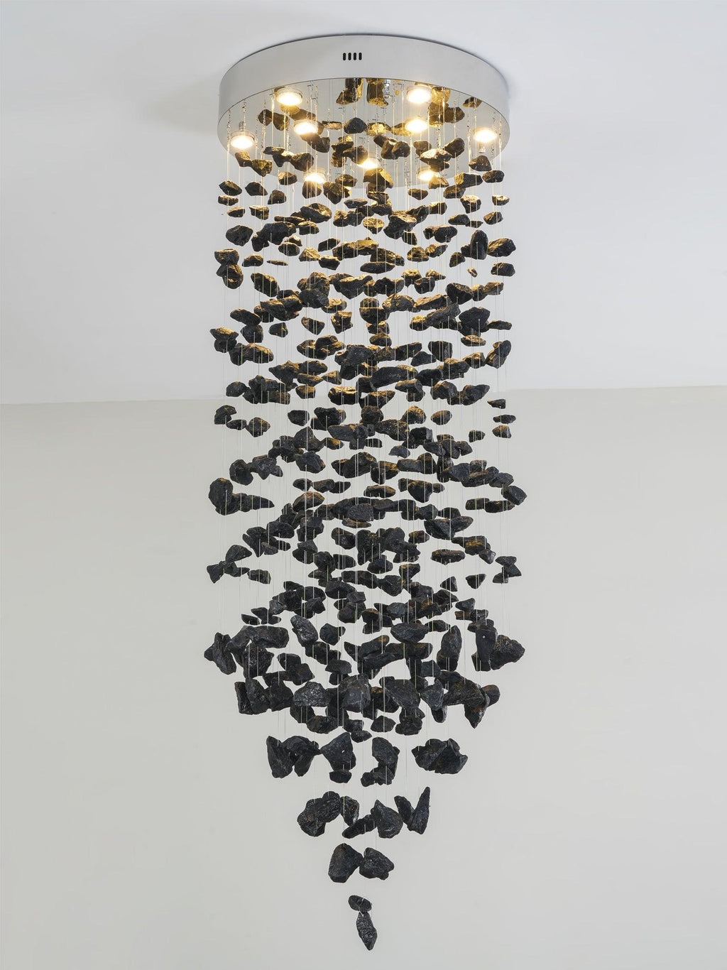 Arsilus Charcoal  Stone Sculptural Chandelier  Letter G to L
