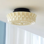 Solara Ceiling Lamp White Glass Floral for Living Room
