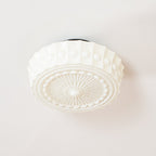 Solara Ceiling Lamp White Glass Floral for Living Room
