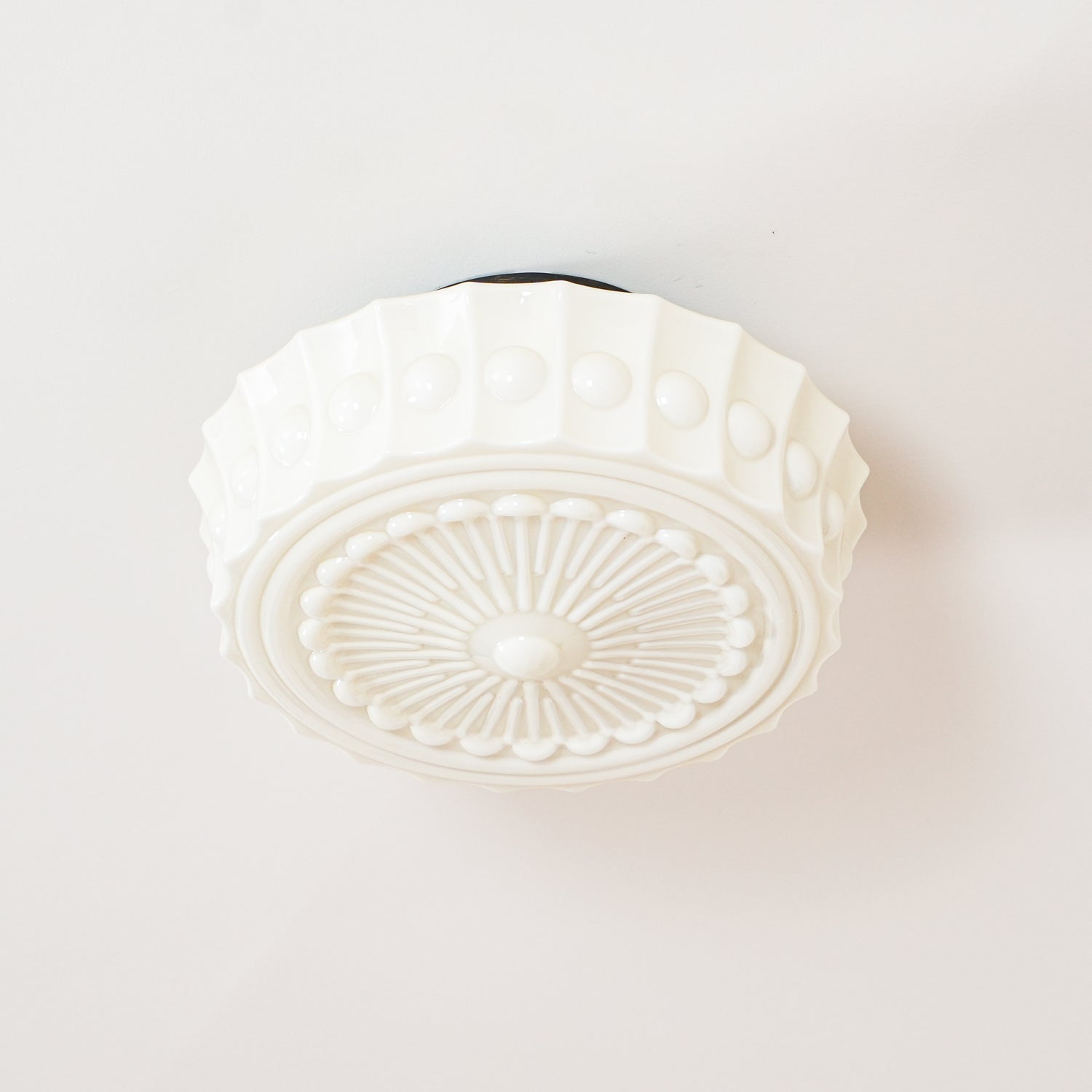 Solara Ceiling Lamp White Glass Floral for Living Room