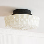 Solara Ceiling Lamp White Glass Floral for Living Room