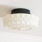 Solara Ceiling Lamp White Glass Floral for Living Room