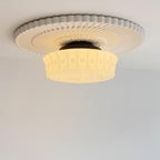 Solara Ceiling Lamp White Glass Floral for Living Room