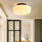 Solara Ceiling Lamp White Glass Floral for Living Room